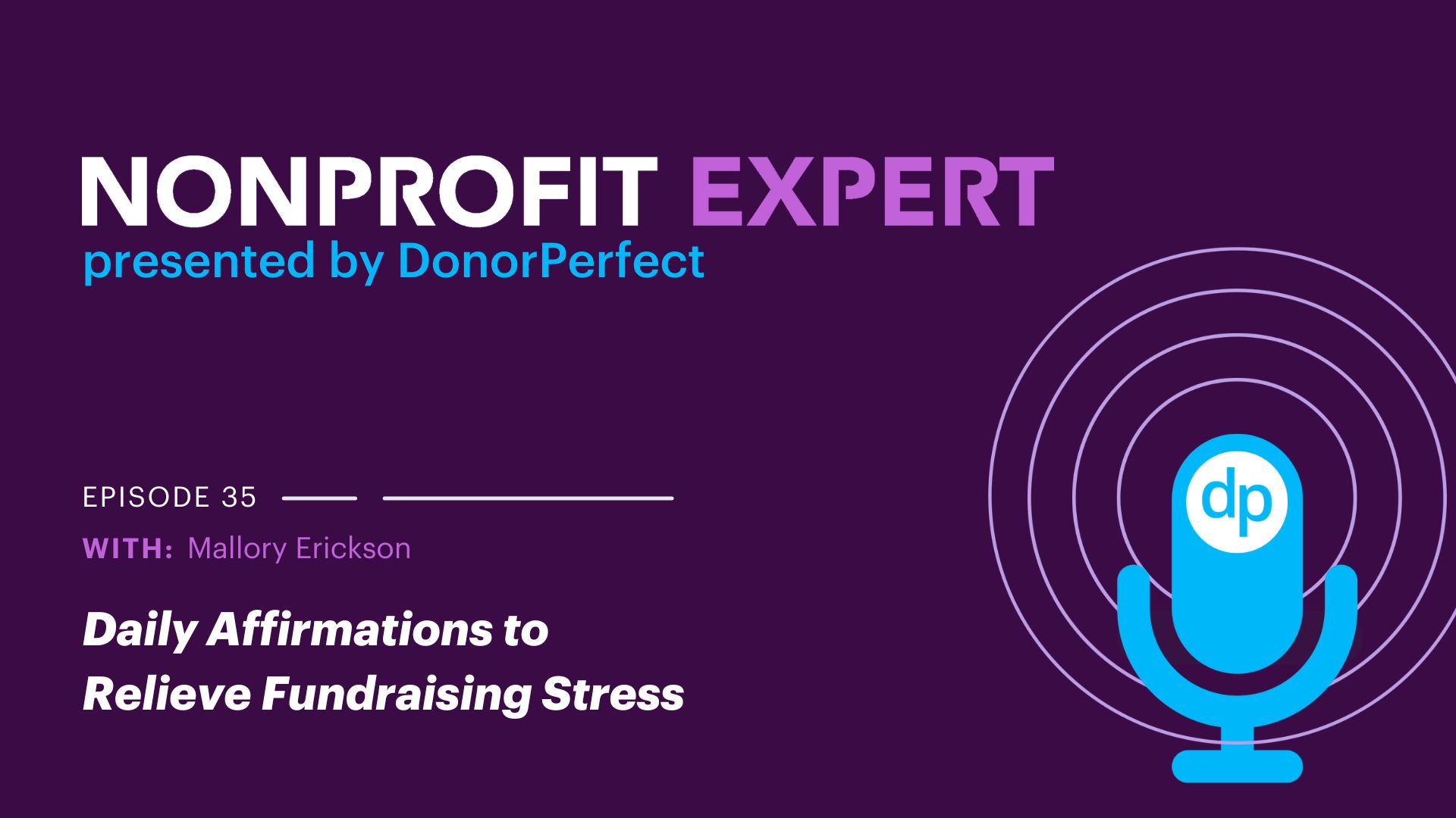Nonprofit Expert Episode 35 – The Mallory Erickson Mini Series: Daily Affirmations to Relieve Fundraising Stress