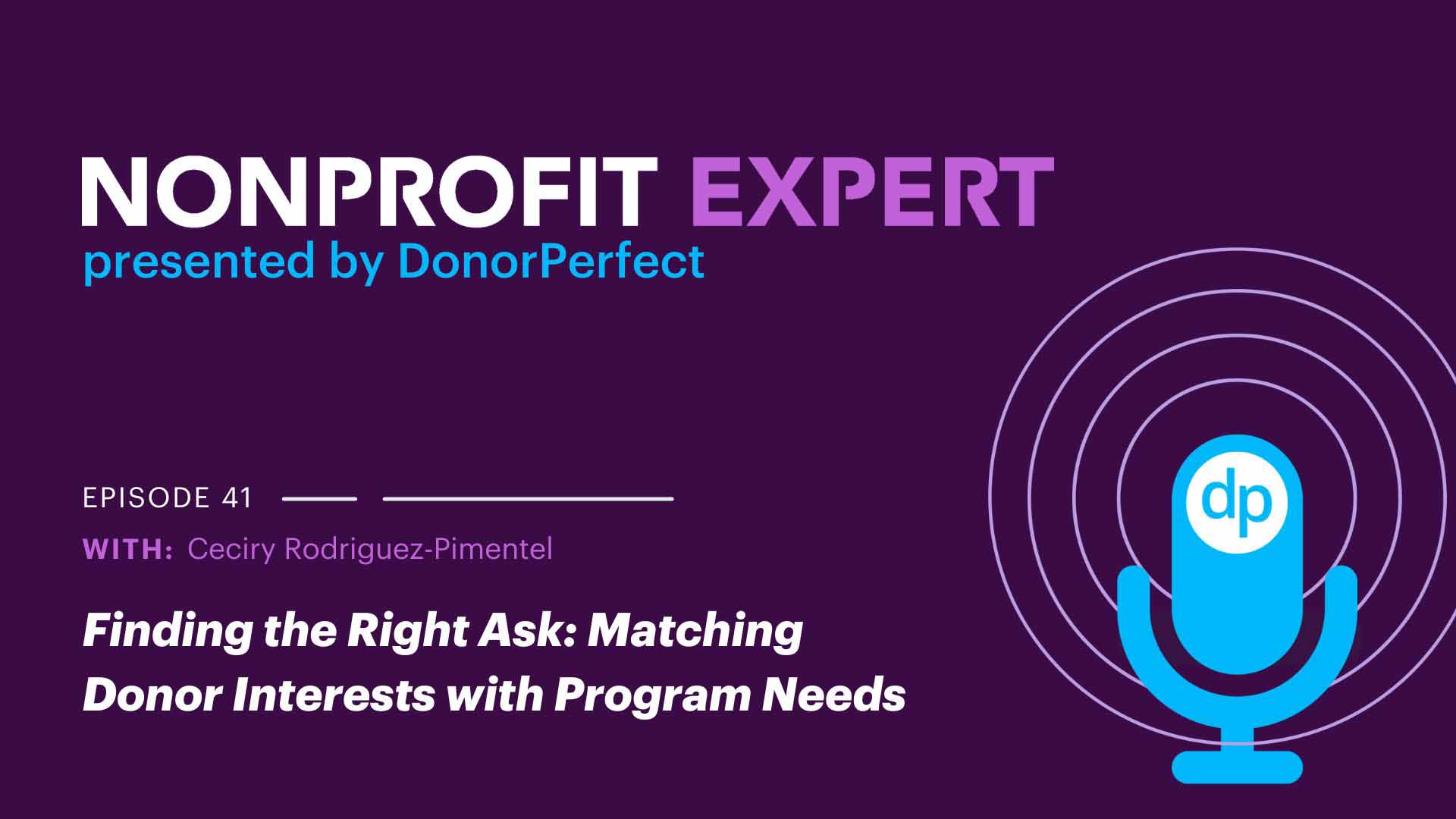 Nonprofit Expert Episode 41 – Finding the Right Ask: Matching Donor Interests with Program Needs