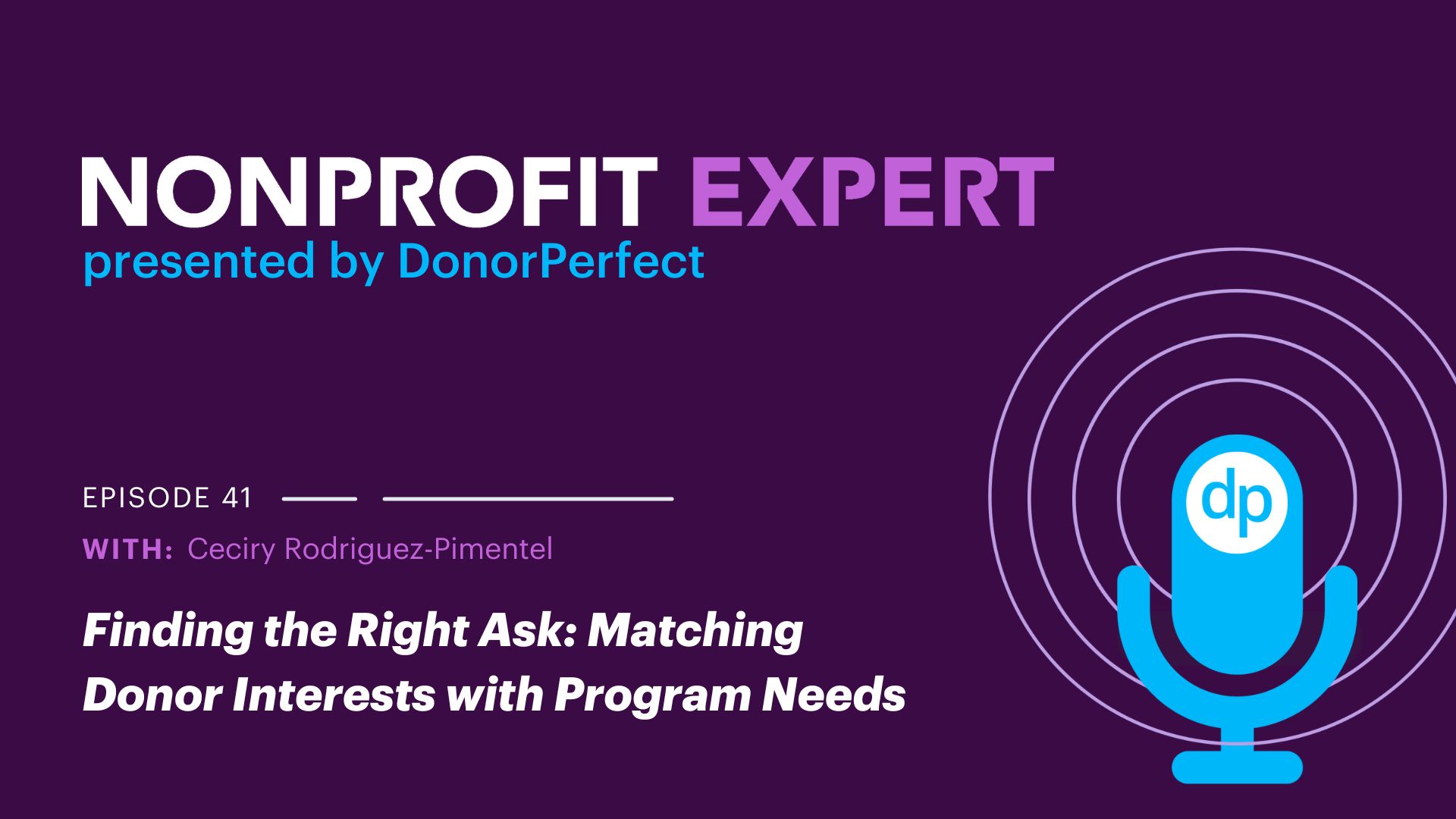 Nonprofit Expert Episode 41 – Finding the Right Ask: Matching Donor Interests with Program Needs