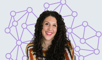 Mallory Erickson surrounded by connecting dots