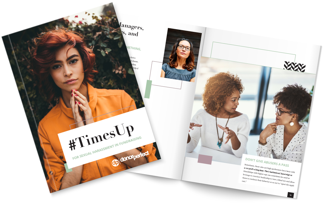 TimesUp for Sexual Harassment in Fundraising image ad