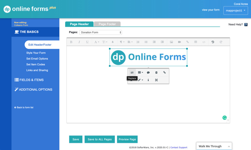 Add your logo to your form screen shot