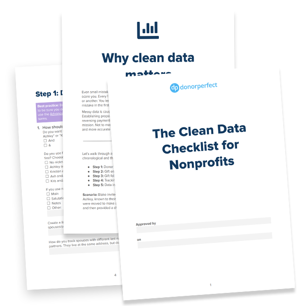 Clean data checklist for Nonprofits mockup