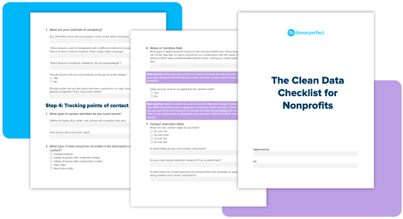 Pages from The Clean Data Checklist for Nonprofits