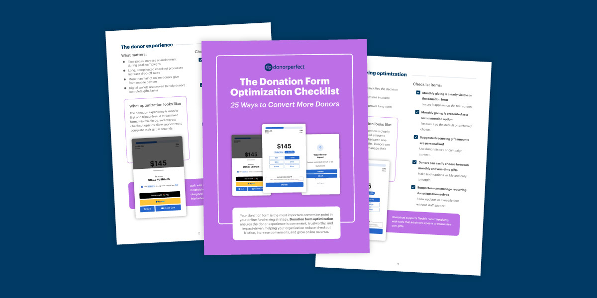 donation form checklist