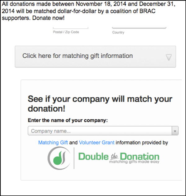 Double the Donation Matching gifts made easy