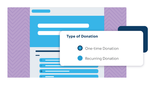 Screenshot of nonprofit online donation form
