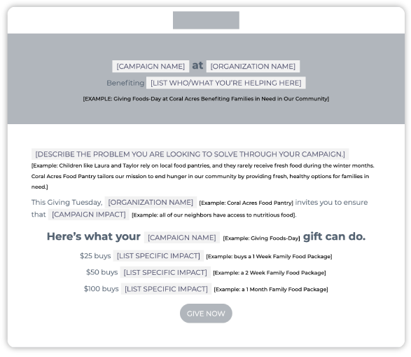 Giving Tuesday is here email template