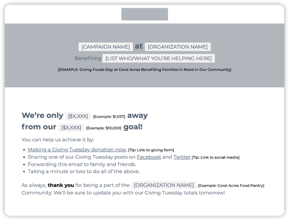 Giving Tuesday last call email template