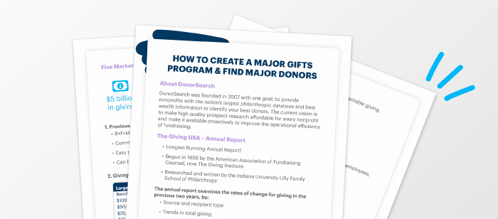 How To Create a Major Gifts Program Handout Image Ad