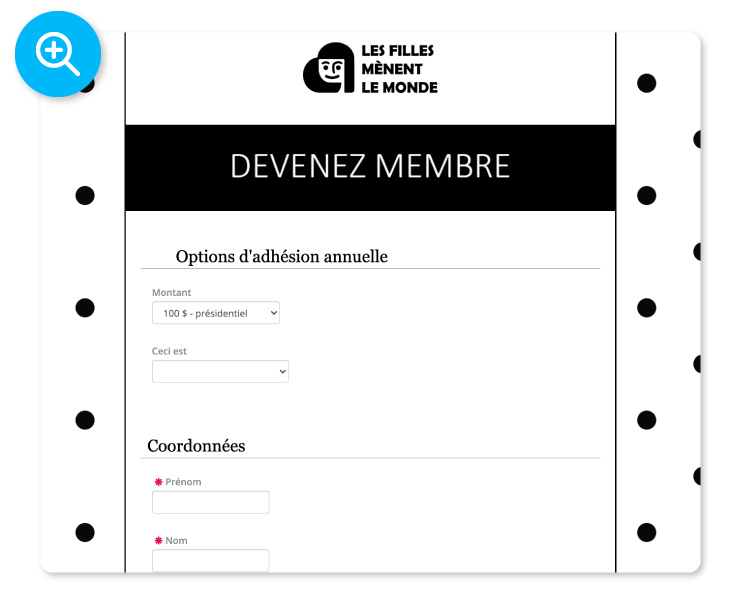 French DonorPerfect Online Form: Des formulaires d’adhésion stimulants.