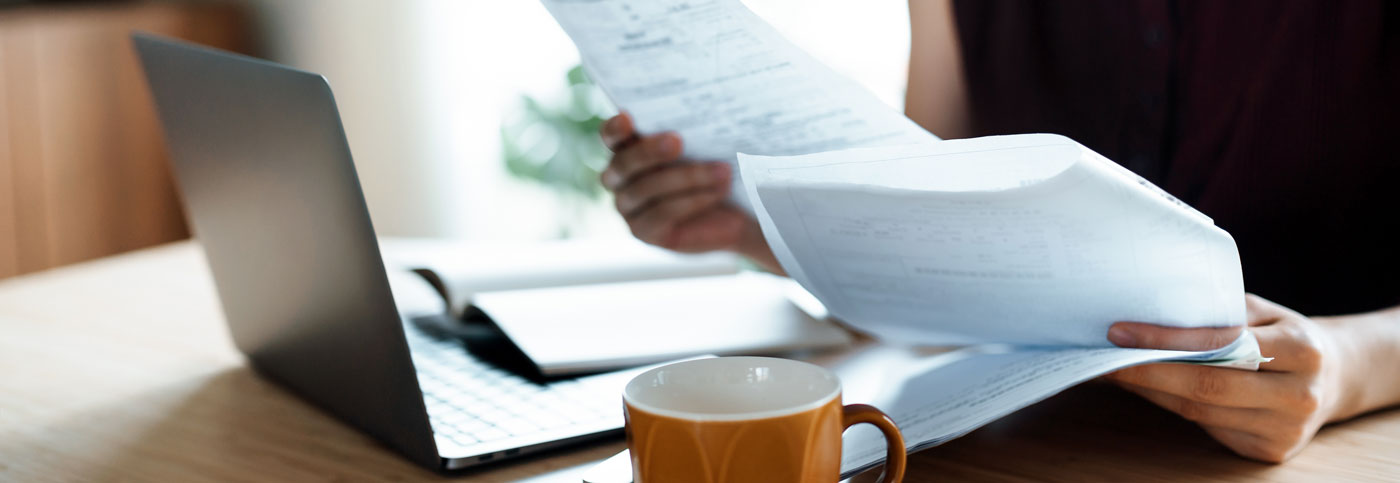 Person looking at paperwork