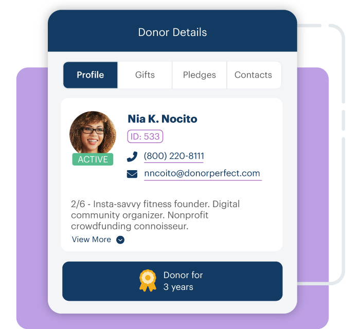 DonorPerfect Mobile App 's Donor Profile