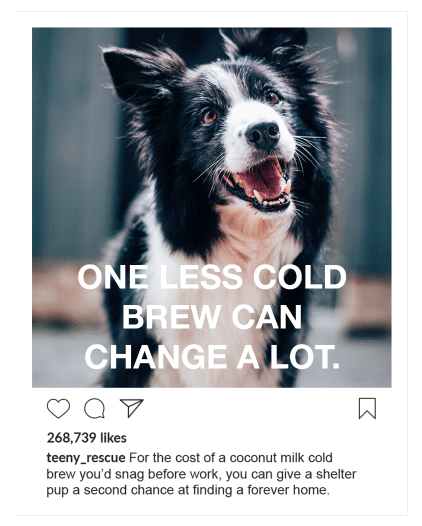 One Less Cold Brew can change a lot social media post