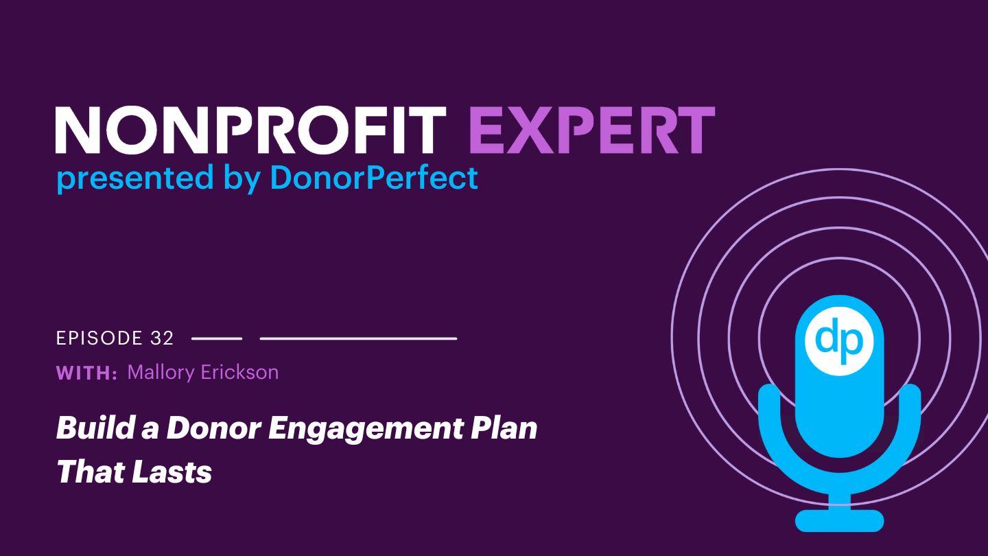 Nonprofit Expert Episode 32 – The Mallory Erickson Mini Series: Build a Donor Engagement Plan That Lasts