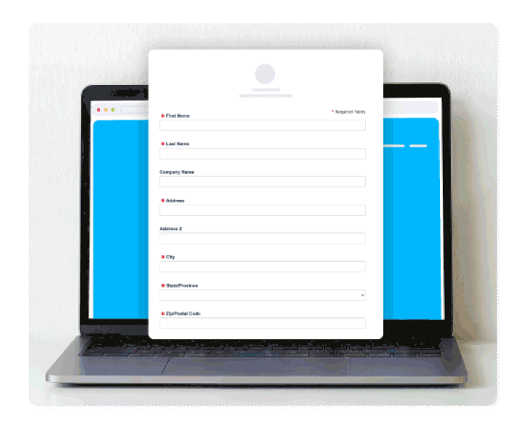 Online form mockup