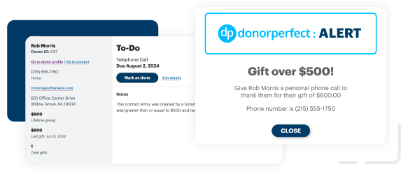 Automated data sync between online forms and DonorPerfect