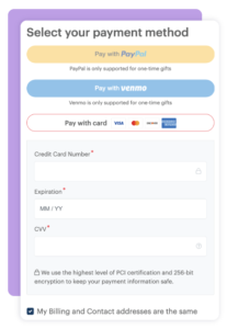 New DonorPerfect Online Forms Now Integrate with PayPal and Venmo
