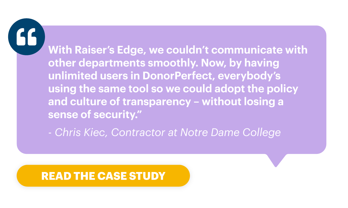 Raiser's Edge quote and case study link