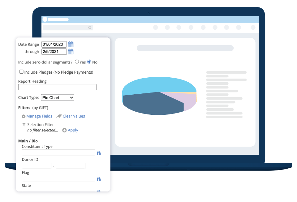 DonorPerfect easy custom reporting screenshot