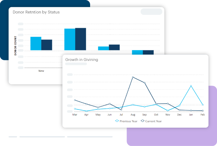 Two Fundraising Report Screenshots