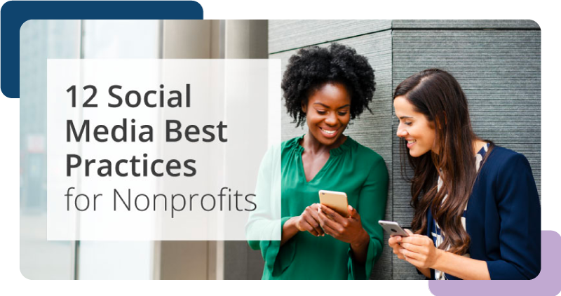 Two nonprofit employees sharing 12 Social Media Best Practices for Nonprofits