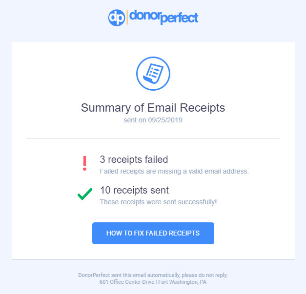 email receipt summary