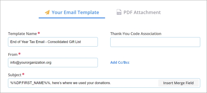 Setup Your Email Donation Receipt