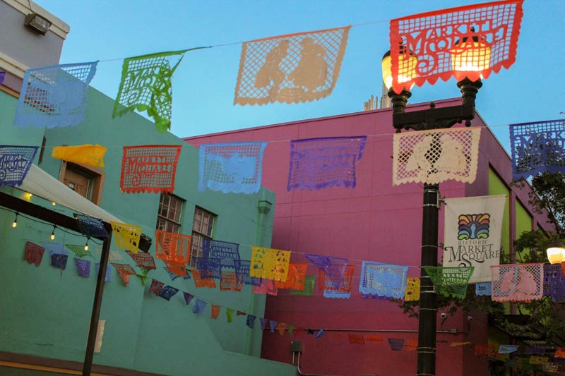 handmade paper flags hanging