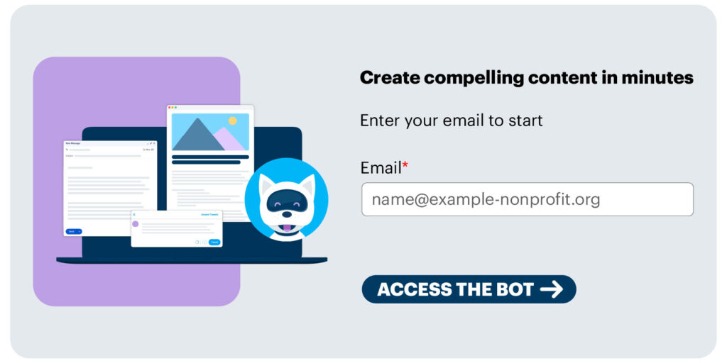 A preview of the AI Chatbot from DonorPerfect.