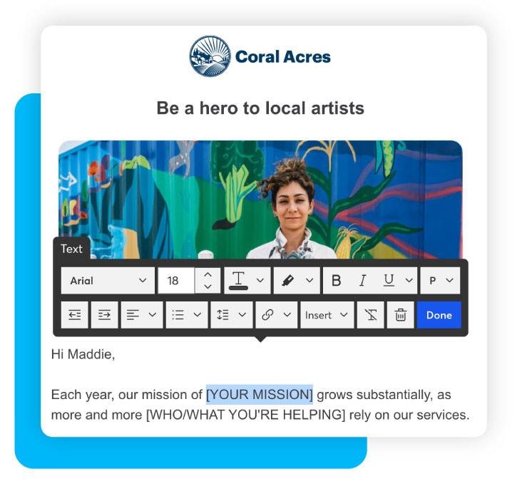 An example of using Constant Contact for email.