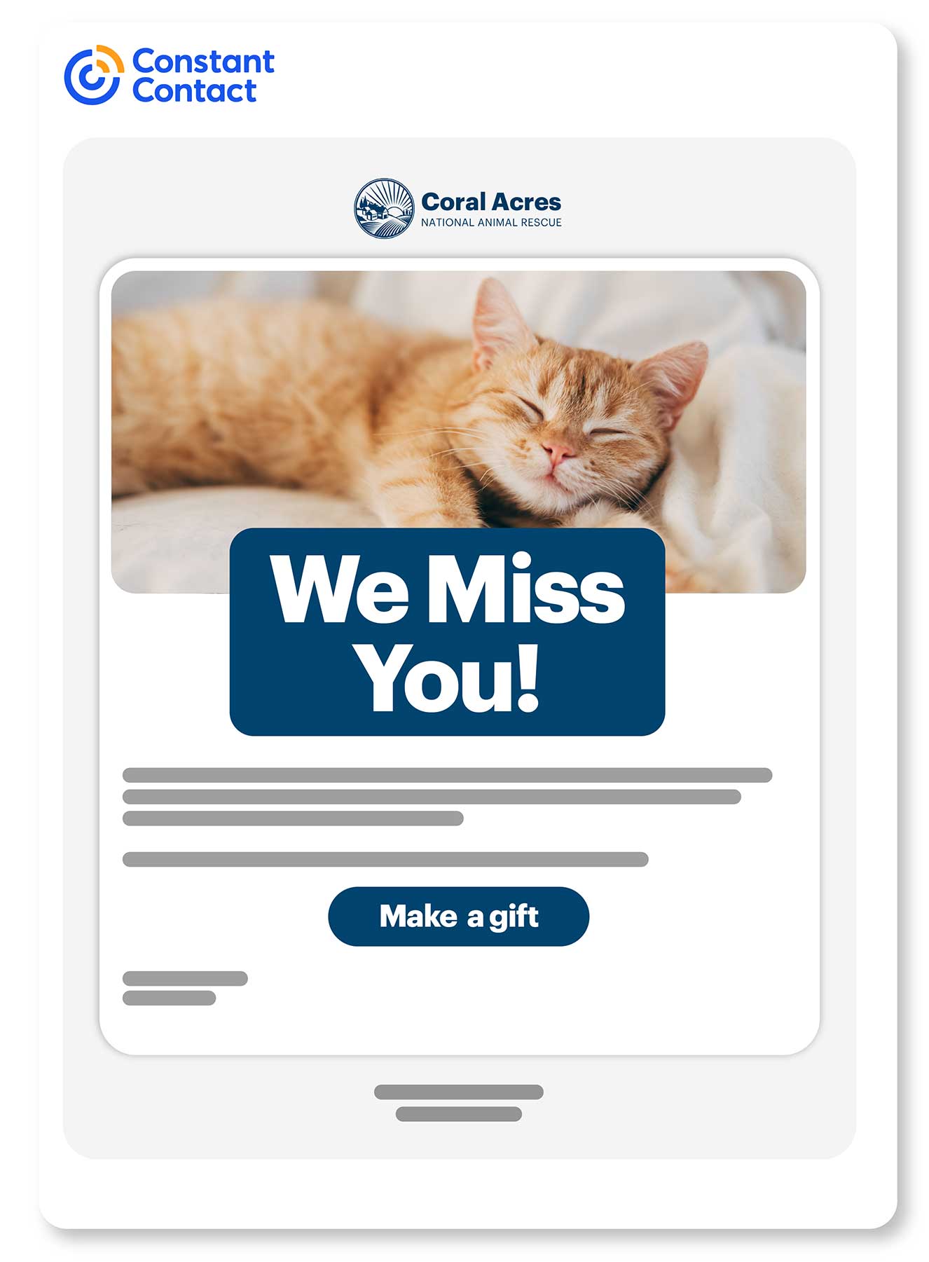 A preview of Constant Contact's thank you screen.