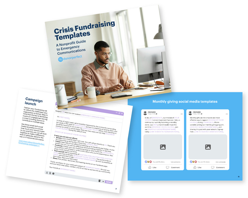 Crisis fundraising templates mockup