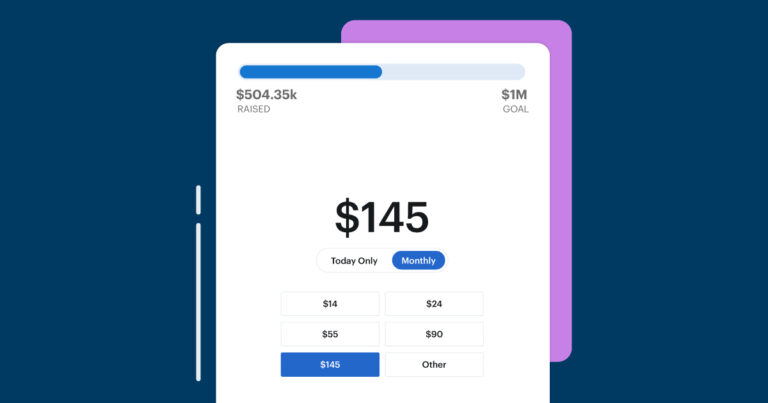 donation form with ask amounts
