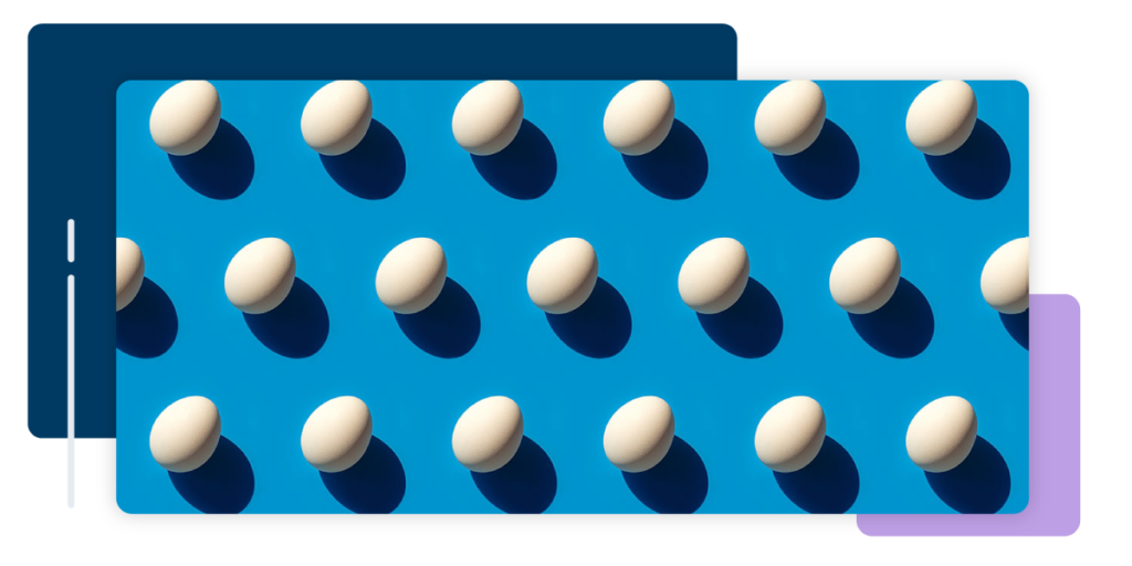Image of eggs on a blue background