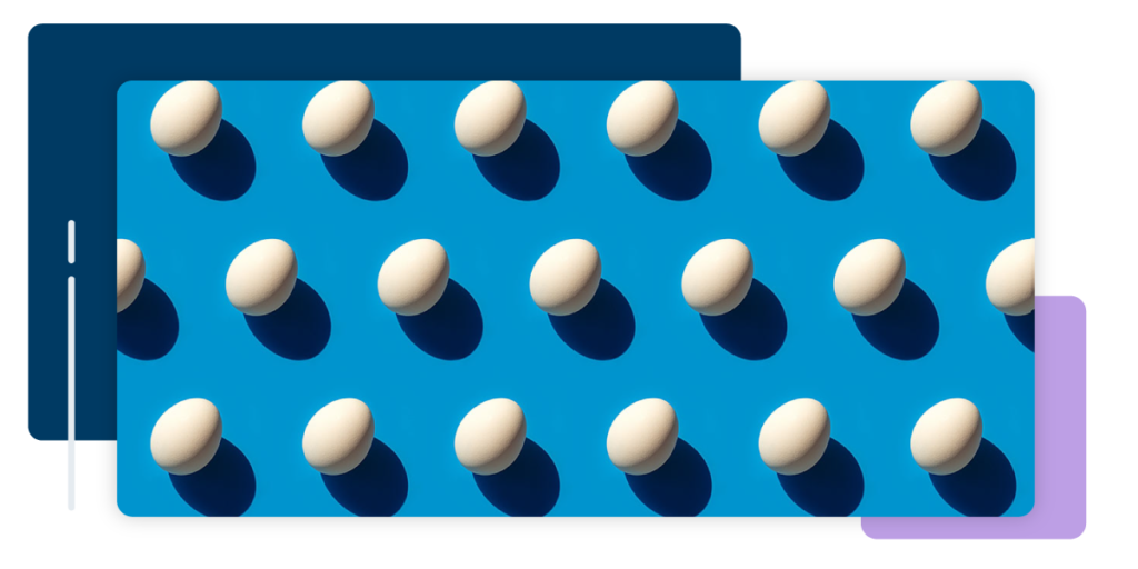 Image of eggs on a blue background