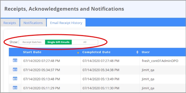 DonorPerfect's email history report helps help you to monitor email receipts that have been sent .