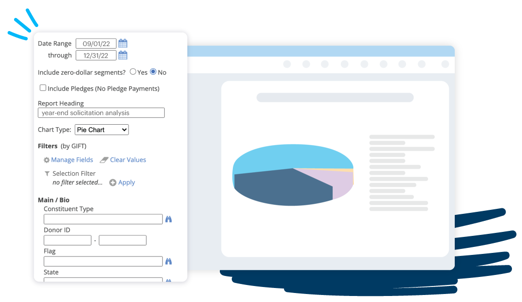 DonorPerfect Solicitation Analysis report showing standard report with custom elements