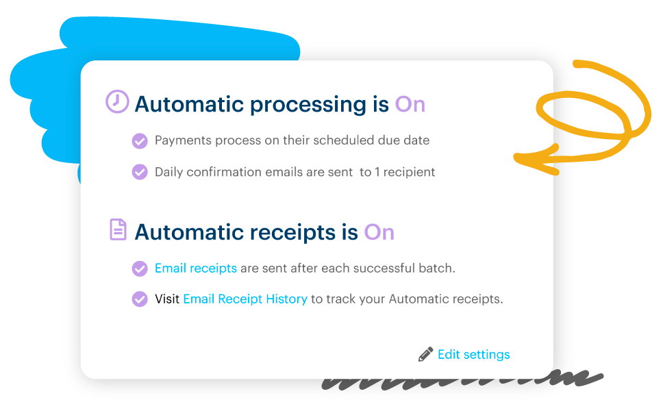 CRM settings screenshot for automatic donation processing and donation receipts