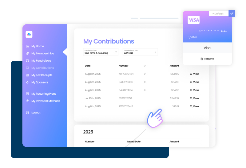 Givecloud donor portal