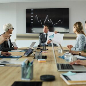A board meeting.