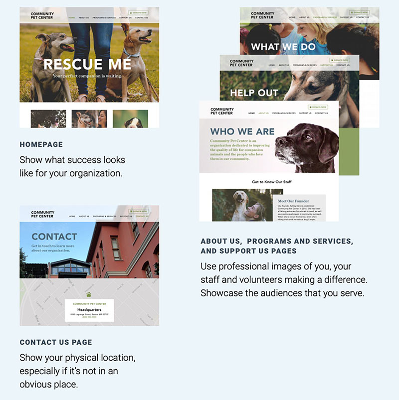 examples of successful images to use on your nonprofit website