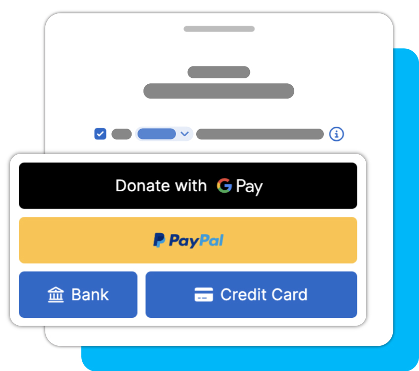 Donation form payment met