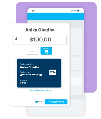 DP Mobile credit card processing on the go mockup