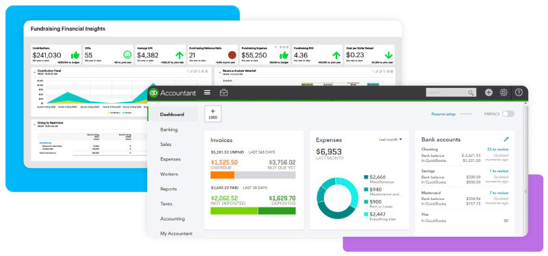 Intuit Quickbooks Online and Sage Intacct Fundraising