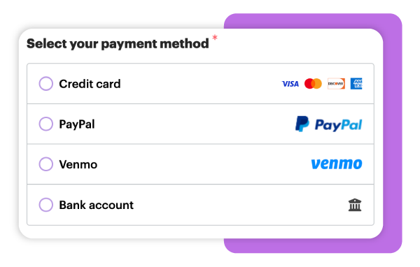 DonorPerfect payment Methods