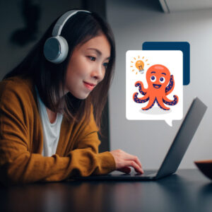 nonprofit employee using practivated to practice conversations