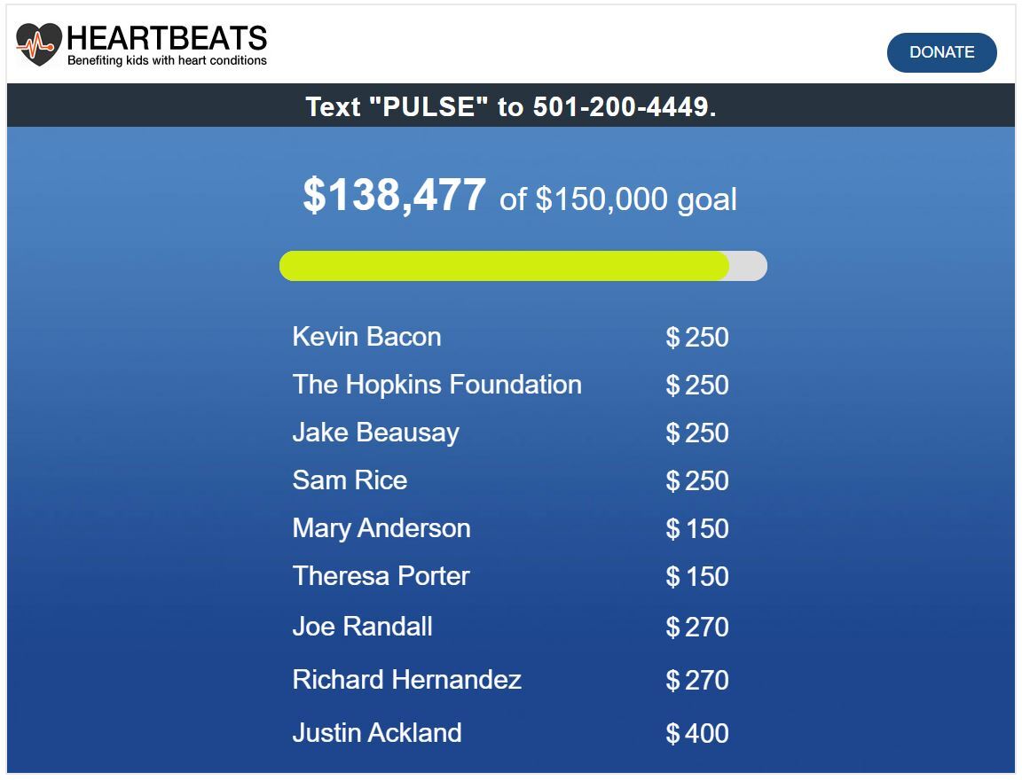 Donation Progress Bar Screenshot from DonorPerfect Giving Meter