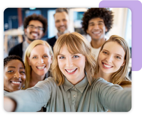 Team of diverse people smiling