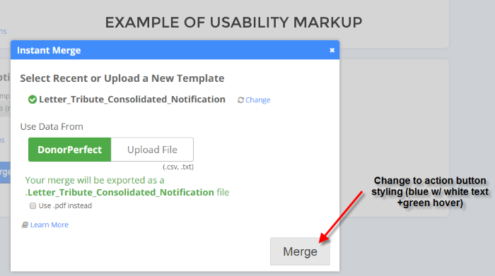 example of Usability markup 